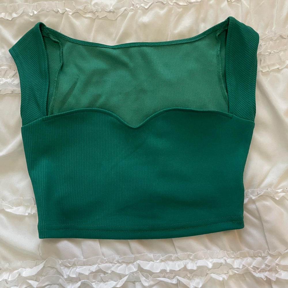 Green SHEIN cropped tank top. Size small. Worn once.